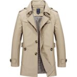 Trench coat classique homme funmoon - manteau mi long printemps et automne - kaki - beige - style business ...