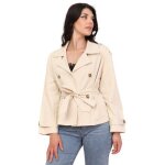Trench - coat court ceinturé - la modeuse - femme - beige Trench - coat court ceinturé - la modeuse - femme - beige
