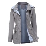 Trench coat femme  capuche amovible printemps et automne casual veste zippee couleur unie - insfity ...