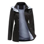 Trench coat femme - insfity - printemps et automne - capuche amovible - noir