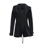 Trench - coat femme  capuche en coton coupe - vent - insfity - printemps / automne - bleu marine