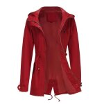 Trench - coat femme  capuche mi - long en coton coupe - vent - insfity - bordeaux