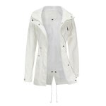 Trench - coat femme  capuche mi - long en coton coupe - vent zippe couleur unie - insfity - printemps ...