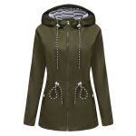 Trench - coat femme  capuche mi - long coupe - vent impermable grande taille - vert - insfity - femme ...