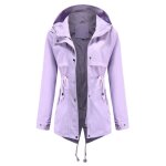 Trench - coat femme impermable mi - longue coupe - vent extrieur  capuche manches longues couleur ...