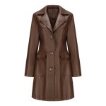 Trench - coat femme mi - long simili cuir - qznxh6650 - café Trench - coat femme mi - long simili cuir - qznxh6650 - café