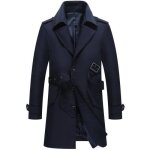 Trench coat - funmoon - mi - longue - bleu - 100% polyester - chic lgant