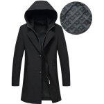 Trench coat homme - insfity - mi - longue duvet business slim fit - noir