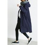 Trench - coat long pour femme trench couleur unie coupe - vent printemps automne manteau  capuche impermable ...