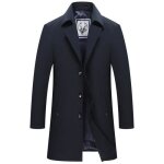 Trench coat mi long slim fit pour homme printemps et automne manteau elegant couleur unie