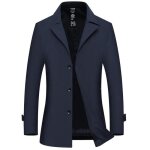Trench coat slim fit homme insfity - mi longue printemps veste elegant - bleu marine