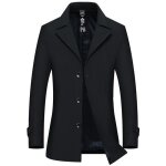Trench coat slim fit homme - insfity - noir - manches longues - col rabattu - printemps / automne Trench coat slim fit homme - insfity - noir - manches longues - col rabattu - printemps / automne
