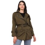 Trench court avec col � revers et ceinture. dot� de pattes sur les manches et �paules. pr�sence de 4 ...