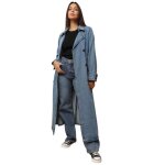 Trench en denim long  nouer - la modeuse - femme - bleu