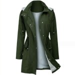 Trench femme - autrement - coupe - vent avec capuche - vert