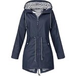 Trench femme - funmoon - imperméable - capuche - coupe - vent - navy Trench femme - funmoon - imperméable - capuche - coupe - vent - navy