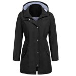 Trench femme - funmoon - imperméable - capuche - coupe - vent - noir Trench femme - funmoon - imperméable - capuche - coupe - vent - noir