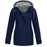 Trench femme - funmoon - impermable - capuchon - cuissards - bleu navy