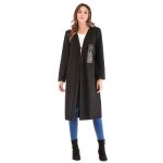 Trench femme - funmoon - longue - couleur unie - manches longues - noir Trench femme - funmoon - longue - couleur unie - manches longues - noir