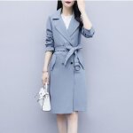 Trench femme - funmoon - mi - long - couleur unie - col revers - manches longues Trench femme - funmoon - mi - long - couleur unie - col revers - manches longues
