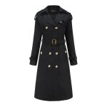 Trench femme - leoclotho - trench - coat mi - long  double boutonnage - noir - printemps automne