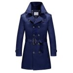 Trench coat - funmoon - homme - double boutonnage - couleur unie - regular fit