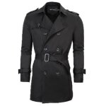 Trench homme dentelle trench s - leoclotho - hiver - noir - type mince - fermeture  bouton
