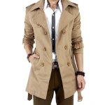 Trench homme  double boutonnage mi - long col  revers trench - kaki