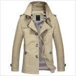 Trench homme - funmoon - veste casual - kaki - coton / polyester - mode luxe