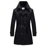 Trench homme - leoclotho - trench - coat corset double boutonnage - noir - v�tement masculin