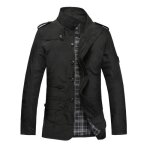 Trench homme - leoclotho - couleur unie xl - noir - homme Trench homme - leoclotho - couleur unie xl - noir - homme