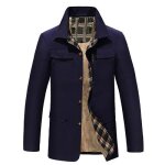 Trench homme - leoclotho - coupe - vent britannique - bleu - slim fit