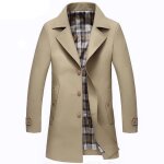Trench homme slim fit veste mi - longue dautomne vetement style dcontracte - kaki