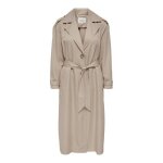 Trench extra - long femme only licence humus - ceinture poches fente dos (125 cm taille s)