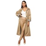 Trench oversize avec doublure � carreaux. dot� de 2 poches lat�rales et dune fente derri�re. fermeture ...