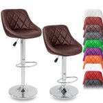 Tresko lot de 2 tabourets de bar marron hauteur rglable et rotation  360 (60 - 80cm)