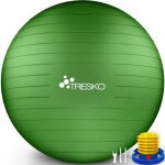 Tresko ballon de gymnastique verte 55 cm anti - �clatement boule dassise balle de yoga balles dexercices ...