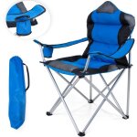 Tresko chaise de camping pliante bleu jusqu 150 kg chaise de pche avec accoudoirs et porte - gobelets ...