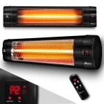 Tresko radiateur infrarouge extrieur 2500w chauffage radiant terrasse murale tlecommande 3 niveaux ...