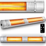 Tresko radiateur infrarouge extrieur 3000w chauffage radiant terrasse murale tlecommande 3 niveaux ...