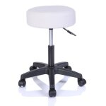 Tresko tabouret de travail blanc tabouret � roulettes si�ge pivotant par 360 degr�s rembourrage de 10 ...