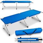 Tresko xxl lit de camp pliant pour le camping bleu 190 x 64 x 44 cm tubes m�talliques