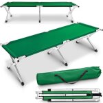 Tresko xxl lit de camp pliable pour camping vert 210 x 72 x 45 cm tubes m�talliques - charge maximal ...