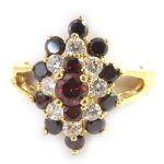 Les tr�sors de lily [m9533] - bague plaqu� or marquise grenat