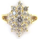 Bague plaqu or marquise - les tresors de lily - m9540 - pierres saphir et grises - femme
