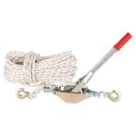 Treuil manuel � cliquet - vevor - charge 075t corde3048m diam�tre15mm - 2 crochets outil dextraction ...