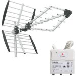 Antenne tnt - triax - vip445 - gain 175 dbi - amplificateur 30 db - 2 sorties