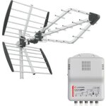 Triax pack viper antenne tnt rateau tv prémontée + amplificateur dintérieur 4 sorties Triax pack viper antenne tnt rateau tv prémontée + amplificateur dintérieur 4 sorties