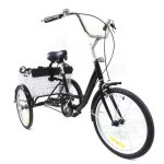 Tricycle de 20 pouces tricycle adulte tricycle à trois roues avec panier + sièges pour enfants Tricycle de 20 pouces tricycle adulte tricycle à trois roues avec panier + sièges pour enfants