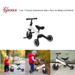 Tricycle draisienne v�lo huole 2 en 1 pour enfant de 18 mois � 4 ans blanc
